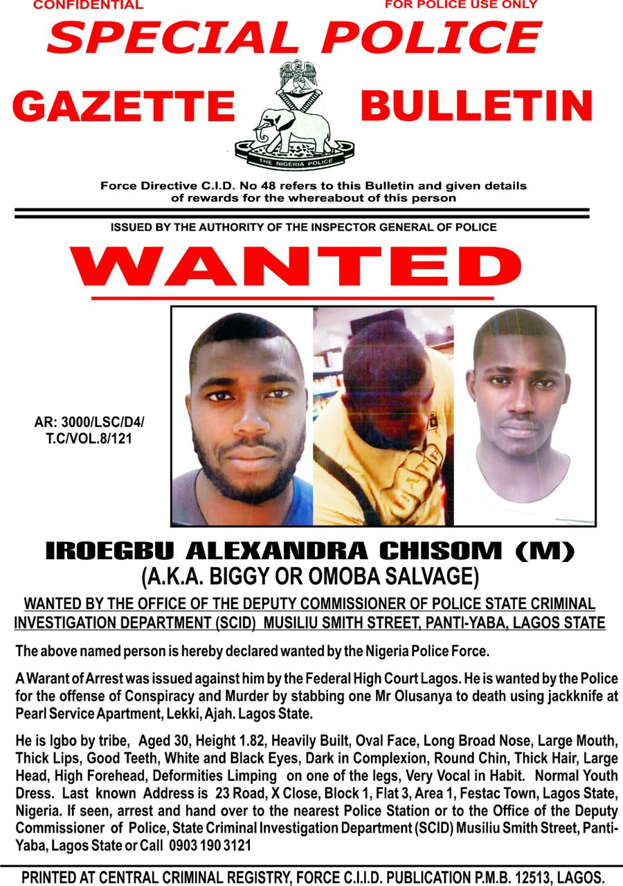 Lagos Police Declare Iroegbu Alexandra Chisom Wanted Over Alleged ...